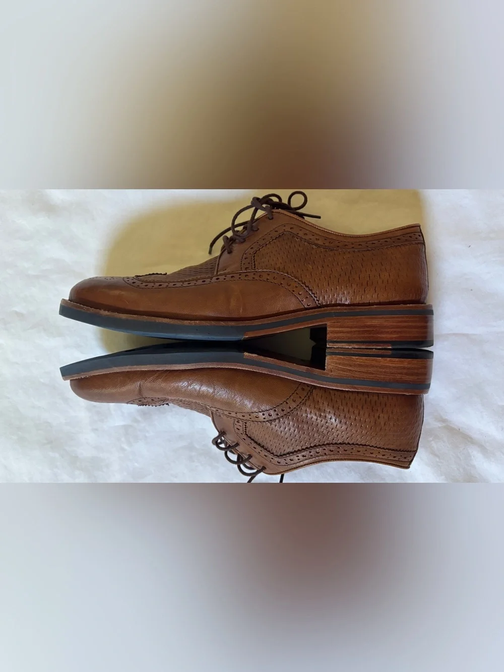Flag Ltd F-XLite InnoGel Men’s 8M Brown Leather Wingtip Oxford Dress Shoes